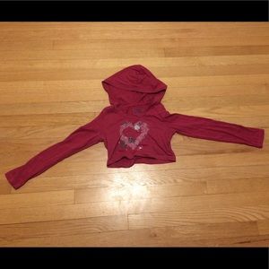 Mudd Girls Size 10-12 Hooded, crop top long sleeve